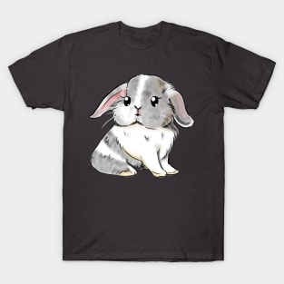 Grey and White Rabbit _ Bunniesmee T-Shirt